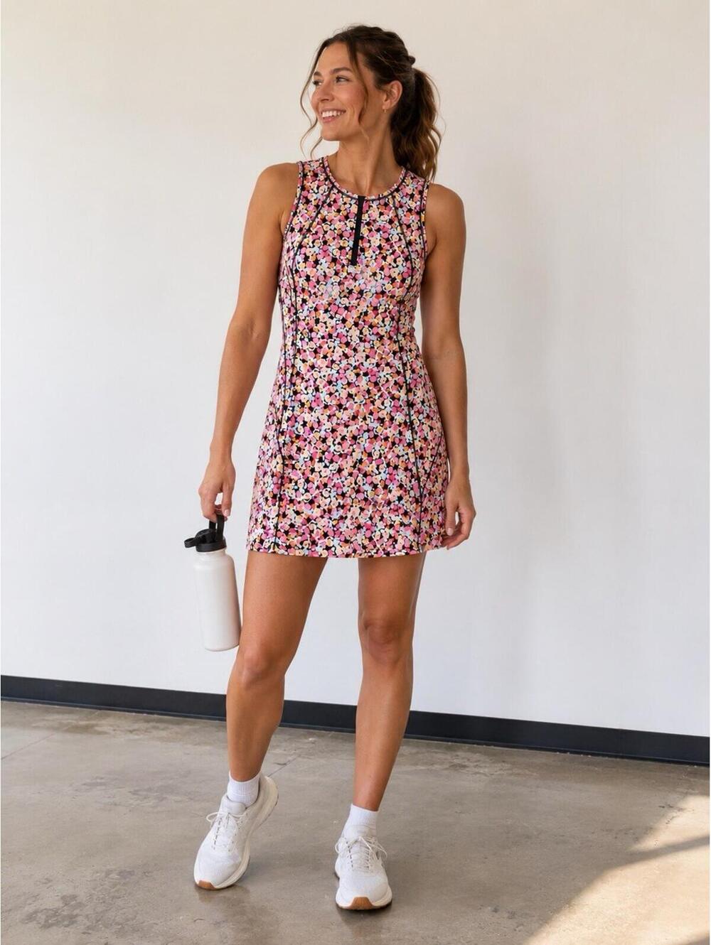 Athleta Women's Size S Ace Tennis Dress Back Pocket Volley Floral Lunaria Active